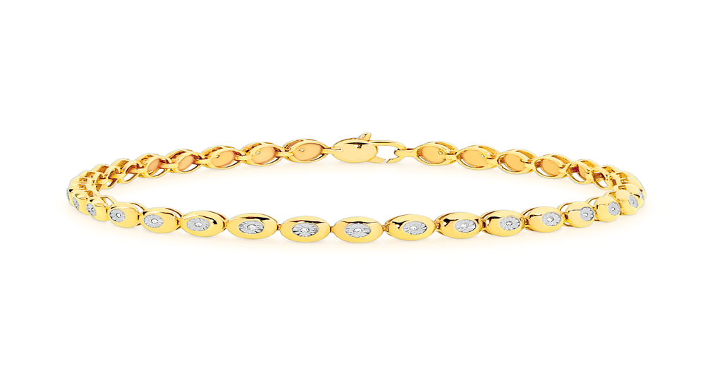 9ct Gold Diamond Bezel Set Bracelet Goldmark (AU)