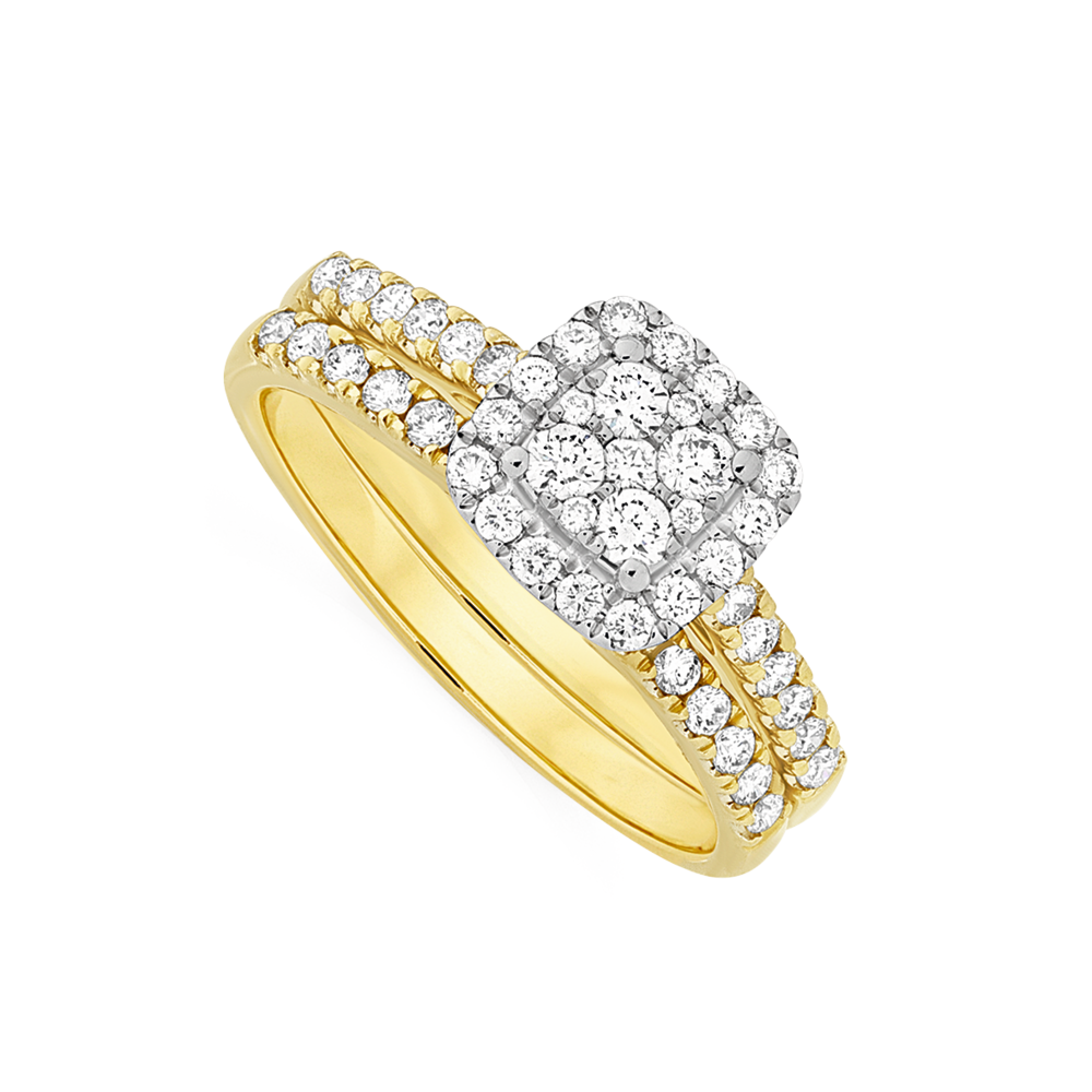 Yellow gold diamond clearance bridal sets