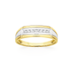 9ct Gold Diamond Channel Set Flat Top Gents Ring