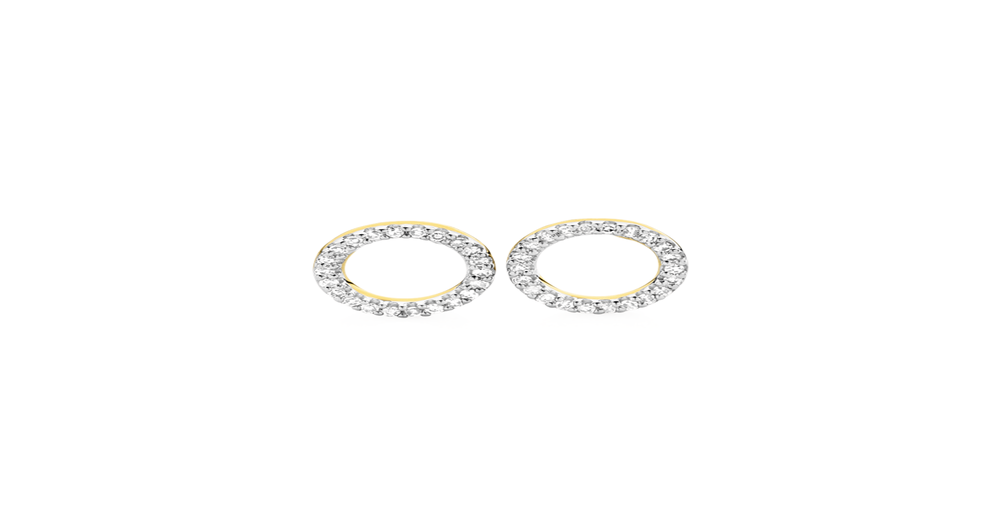 9ct Gold Diamond Circle Stud Earrings Goldmark (AU)