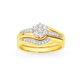 9ct Gold Diamond Cluster Bridal Set