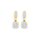 9ct Gold Diamond Cluster Drop Stud Earrings