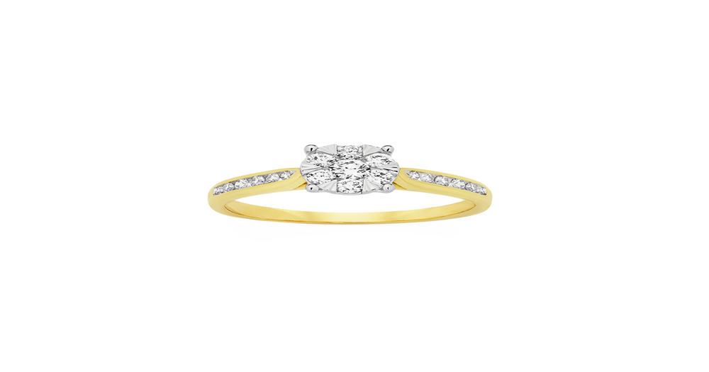 9ct Gold Diamond Cluster Ring | Goldmark (AU)