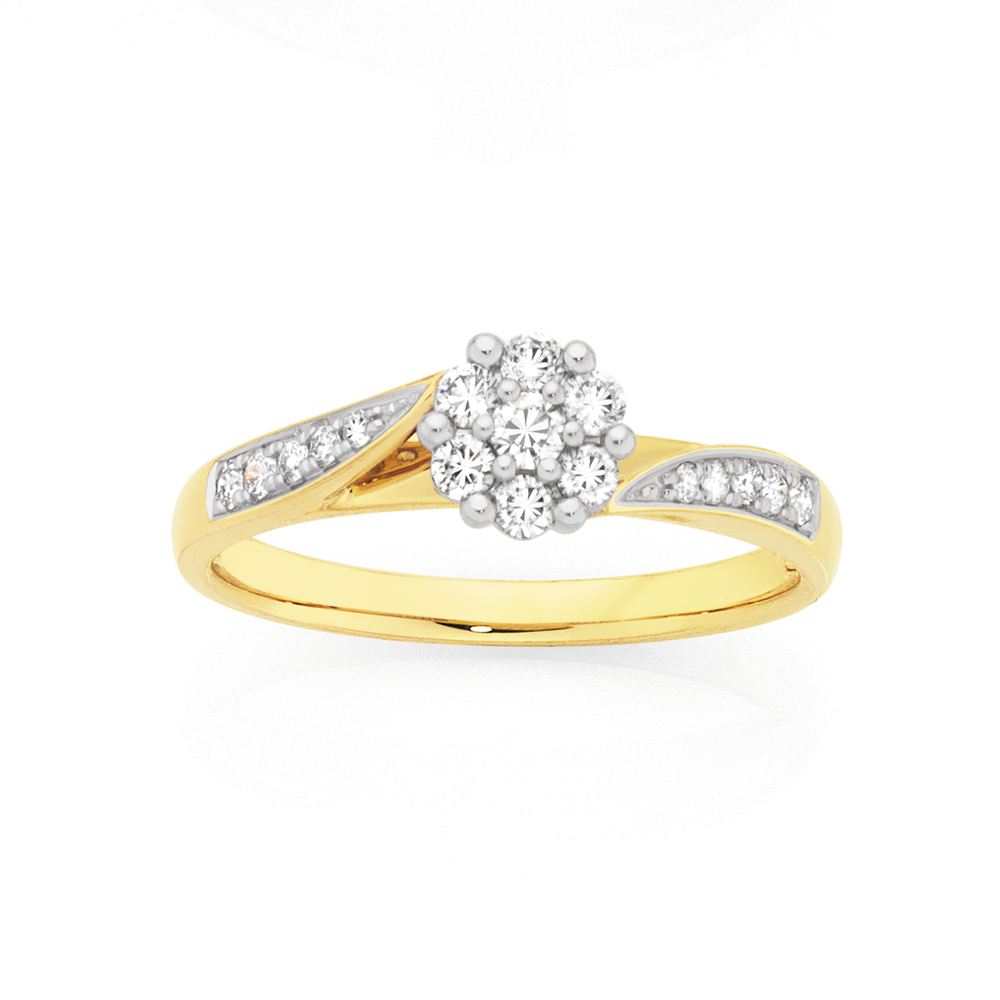 9ct Gold Diamond Snake Ring Rings Goldmark AU