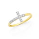9ct Gold Diamond Cross Ring