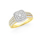 9ct Gold Diamond Cushion Shape Dress Ring