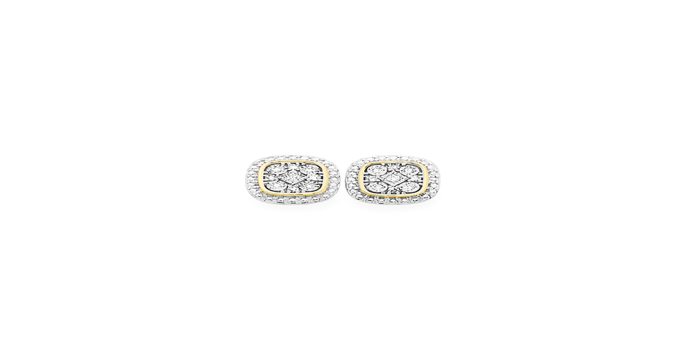 9ct Gold Diamond Cushion Stud Earrings Goldmark (AU)