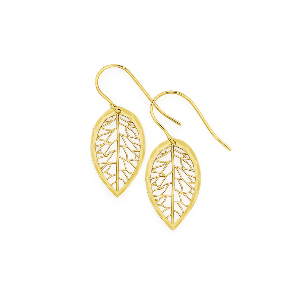 Leaf dangle earrings deals