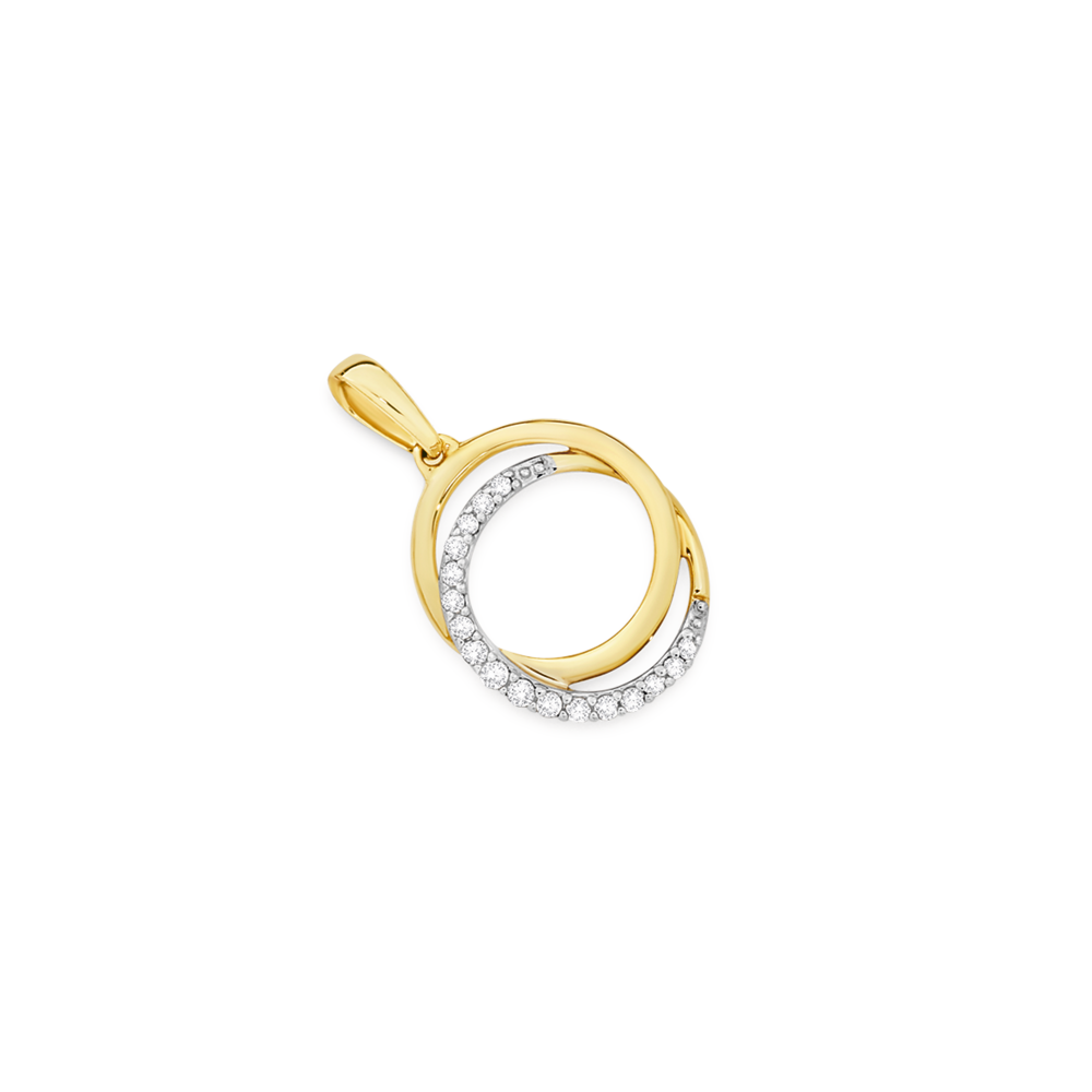 9ct Gold Double Circle Pendant | Angus & Coote