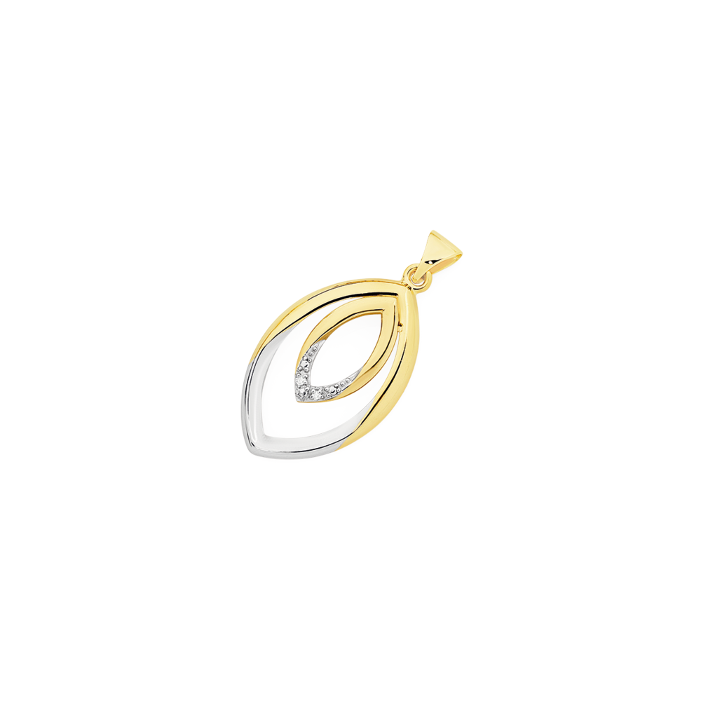 9ct Gold Diamond Double Kite Shape Pendant Goldmark AU