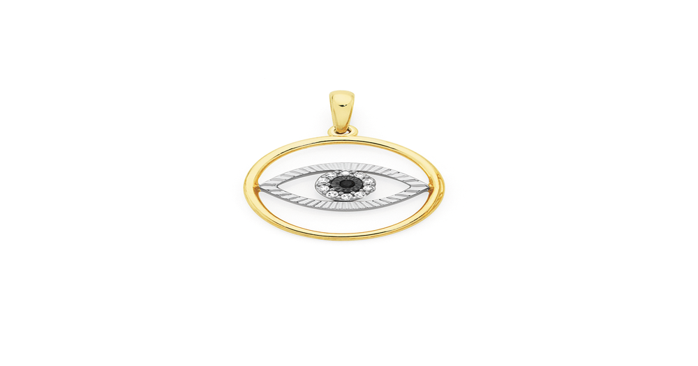 9ct Gold Diamond Evil Eye Pendant Goldmark (AU)