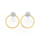 9ct Gold Diamond Flower Cluster Circle Stud Earrings