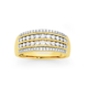 9ct Gold Diamond Four Row Dress Ring