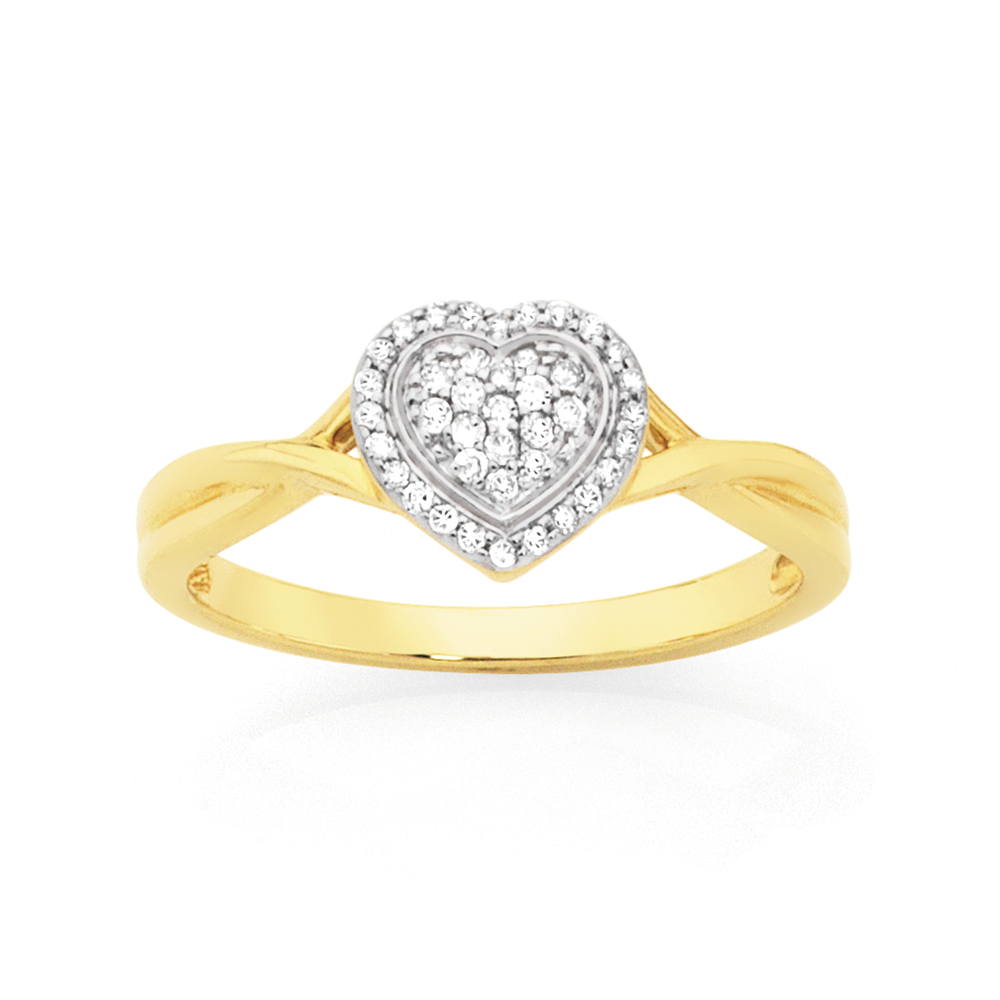 V Crown Heart Shape Diamond Ring - Tailored Jewel