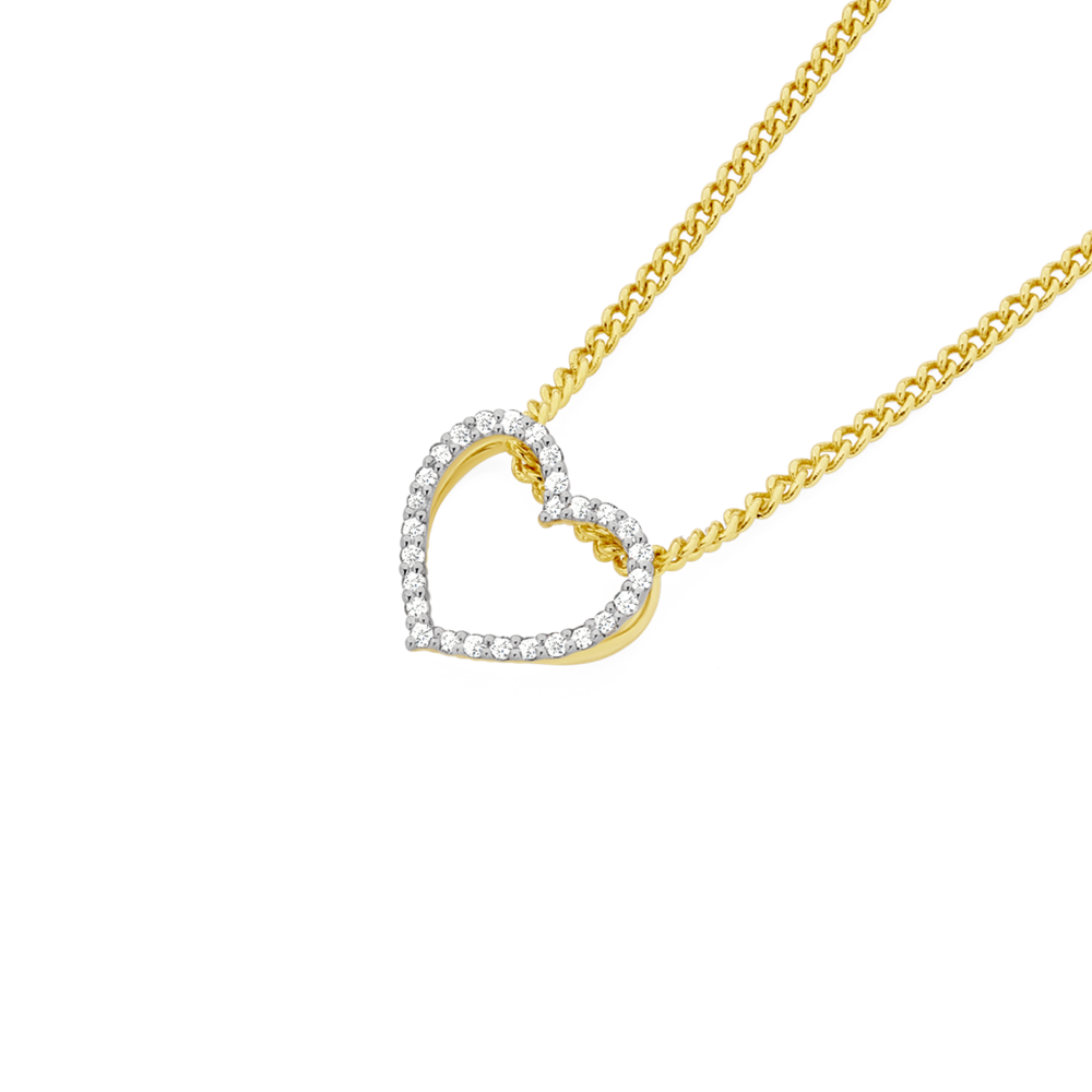 9ct Gold Diamond Heart Slider Pendant Goldmark (AU)