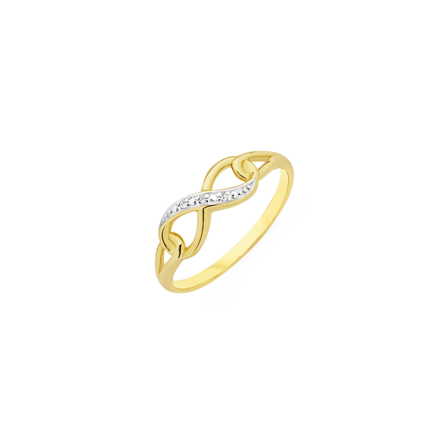 9ct Gold Diamond Infinity Loop Ring | Goldmark (AU)