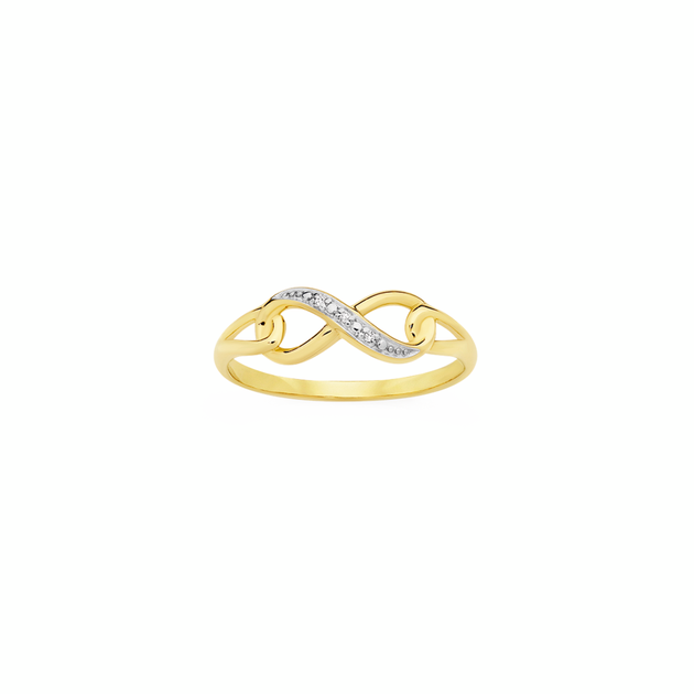 9ct Gold Diamond Infinity Loop Ring | Goldmark (AU)