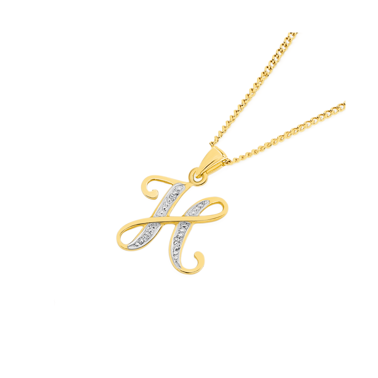 Diamond h pendant Clearance