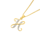 9ct Gold Diamond Initial H Pendant