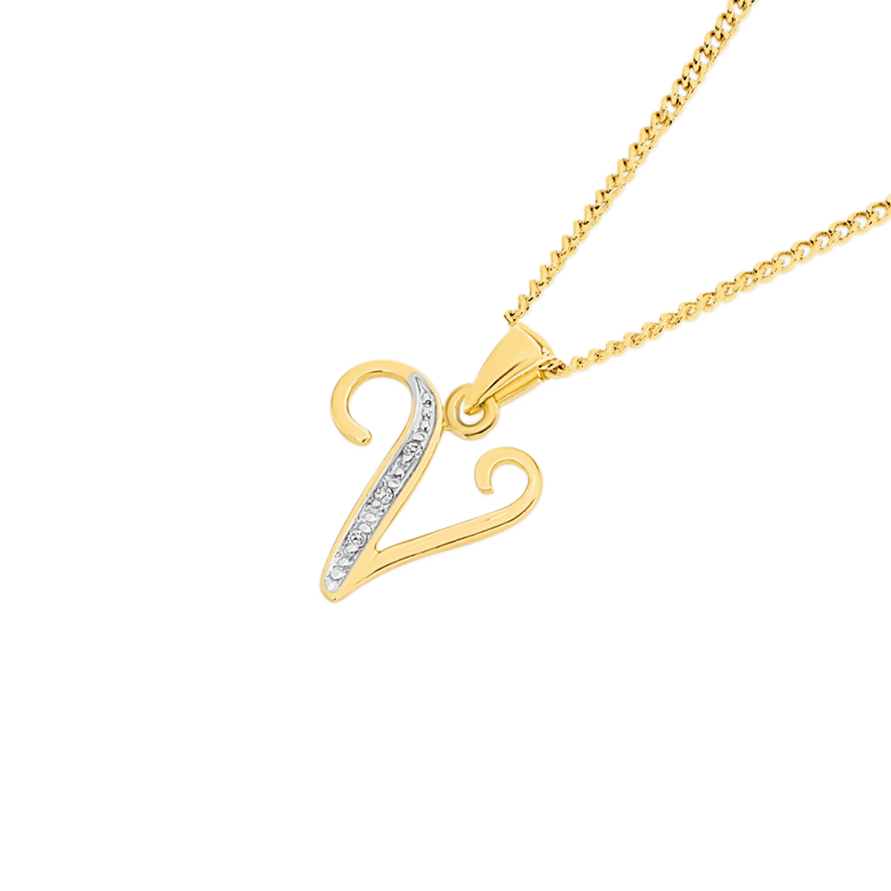 9ct Gold Diamond Initial G Pendant Goldmark AU