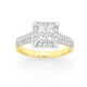 9ct Gold Diamond Invisible Princess Cut Bridal Set