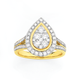 9ct Gold Diamond Large Pear Shape Cluster Ring