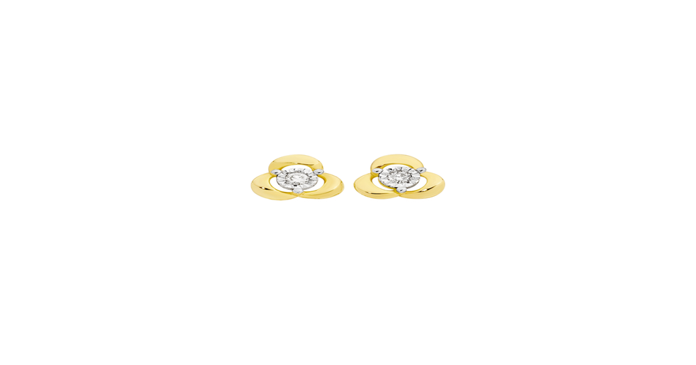 9ct Gold Diamond Love Knot Stud Earrings Goldmark (AU)