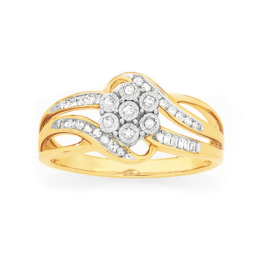 Cluster setting shop diamond ring