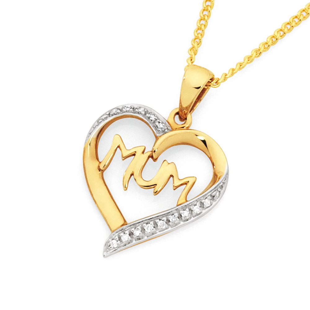 Mum Diamond Necklace 14 Yellow Gold – Aristides Fine Jewels