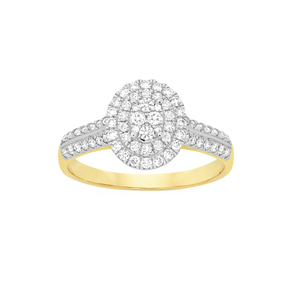 9ct Gold Diamond Pear Shape Dress Ring Rings Goldmark AU