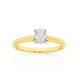9ct Gold Diamond Oval Shape Ring