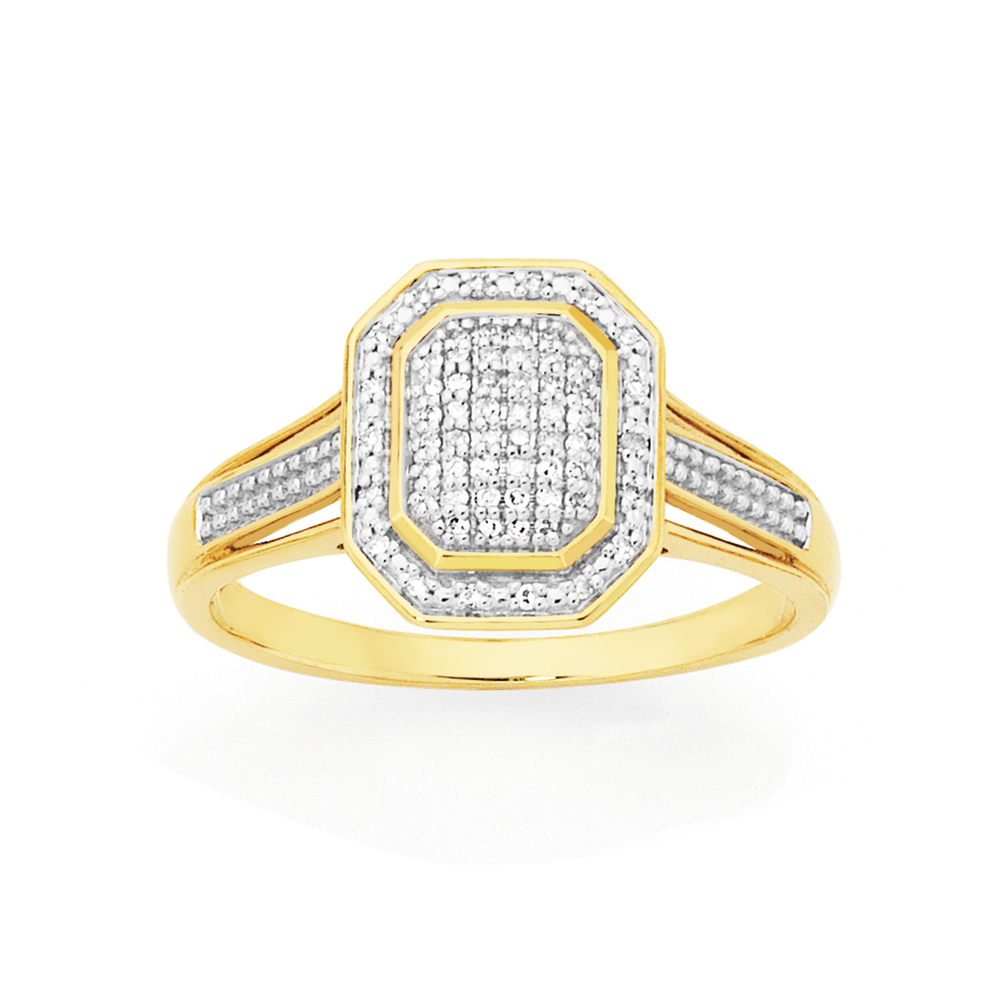 9ct Gold Diamond Swirl Engagement Ring | Goldmark (AU)