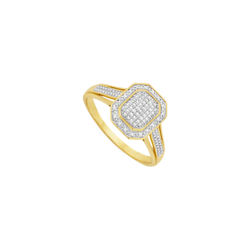 Infinity Sterns Toe Rings 9ct Gold Diamond Pave Emerald Shape Ring