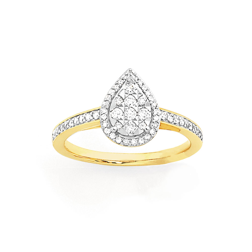 9ct Gold Diamond Snake Ring Rings Goldmark AU