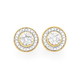 9ct Gold Diamond Round Brilliant Cut Cluster Frame Stud Earrings