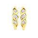 9ct Gold Diamond Round Brilliant Cut Cluster Multi Swirl Huggie Earrings