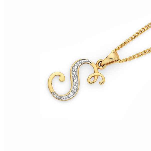 Letter s pendant gold Clearance