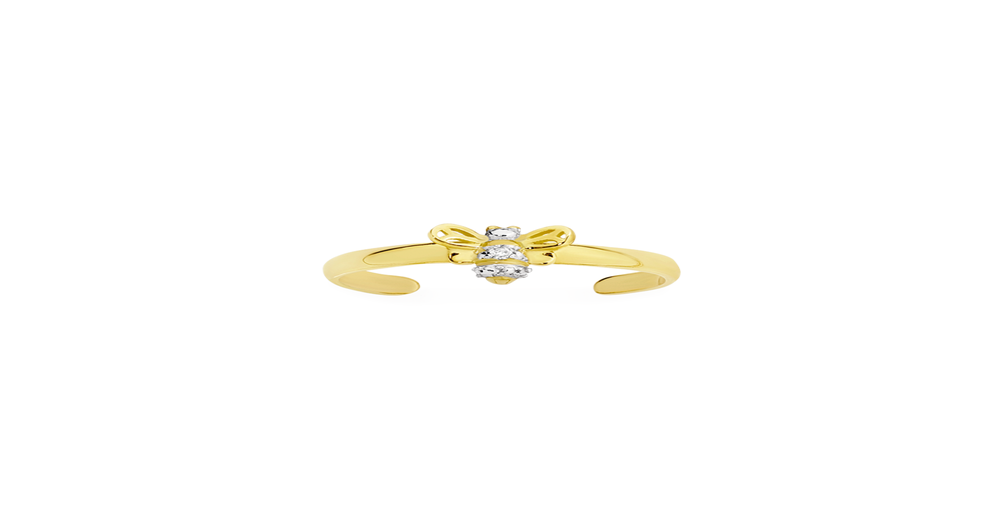 9ct Gold Diamondset Bumble Bee Toe Ring Goldmark (AU)