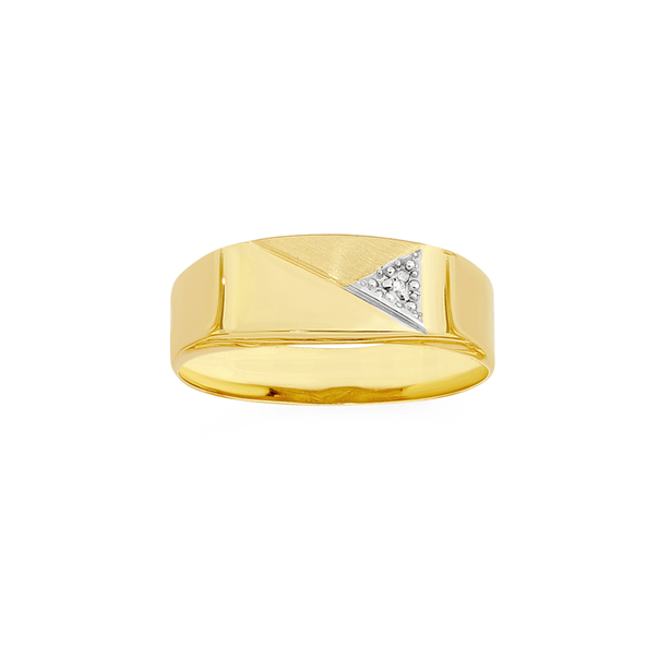 9ct Gold Diamond-set Gents Ring