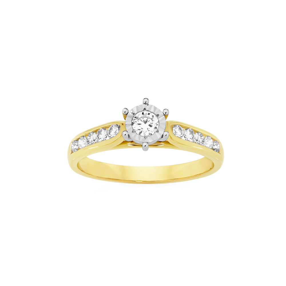 Platinum GIA Certificated Round Brilliant Cut Diamond Solitaire Ring With Diamond  Shoulders