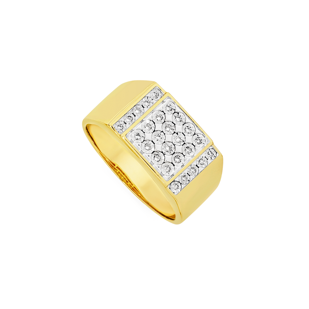 Gold square discount diamond ring