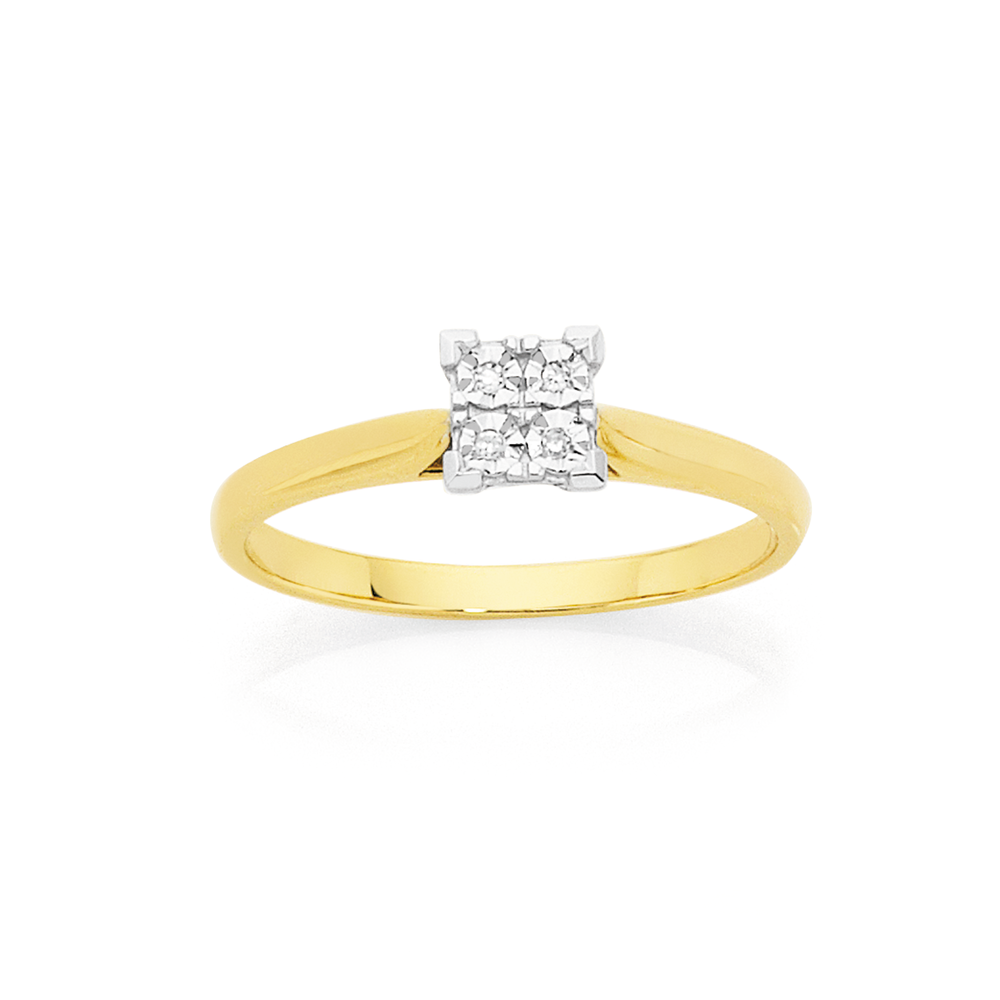 9ct Gold Diamond Oval Cluster Ring | Goldmark (AU)