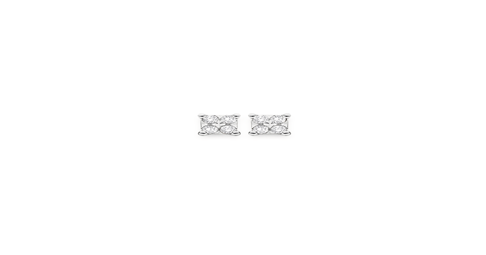 9ct Gold Diamond Square Stud Earrings Goldmark (AU)