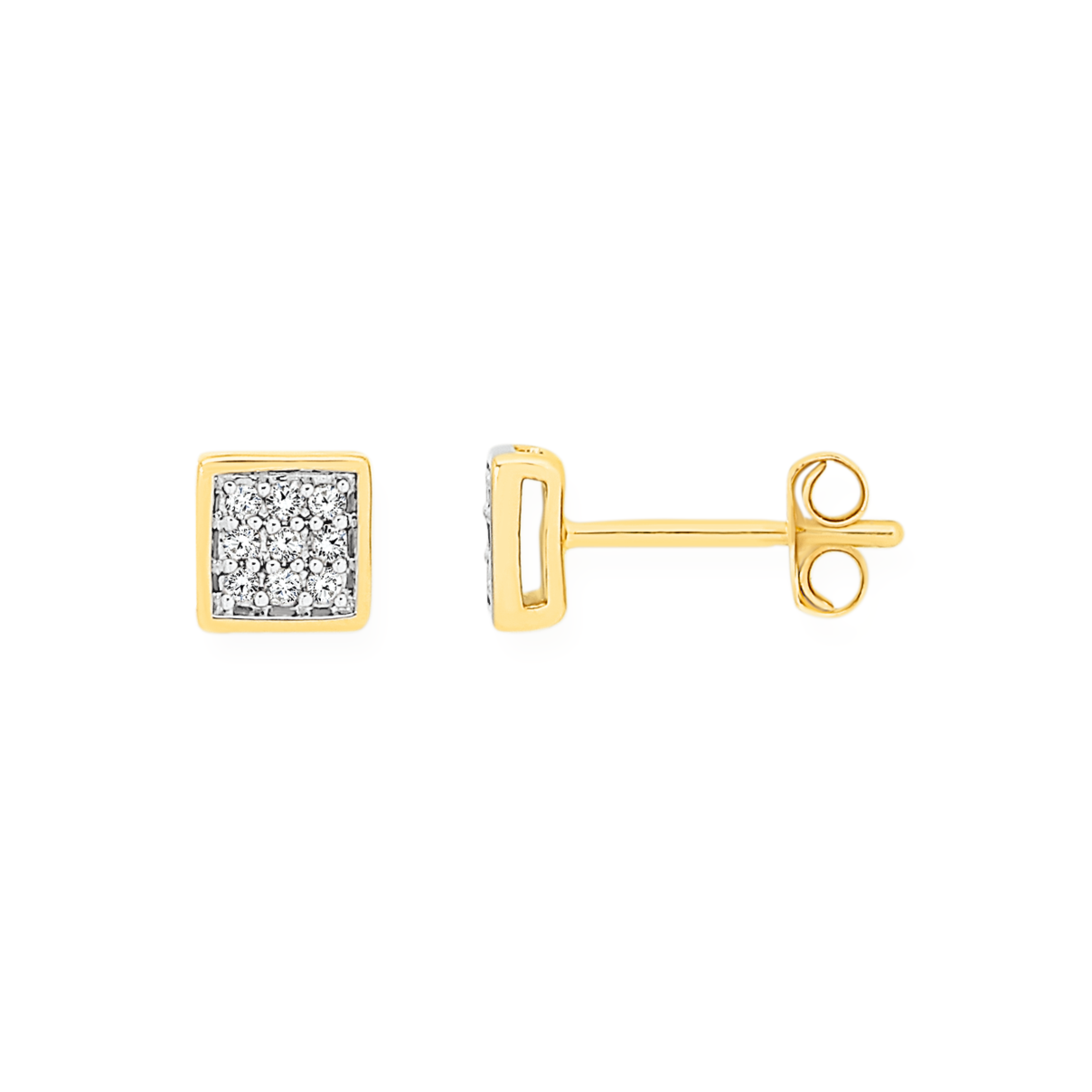 9ct gold diamond stud earrings Clearance