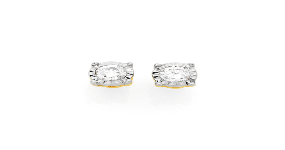 9ct Gold Diamond Stud Earrings Goldmark (AU)