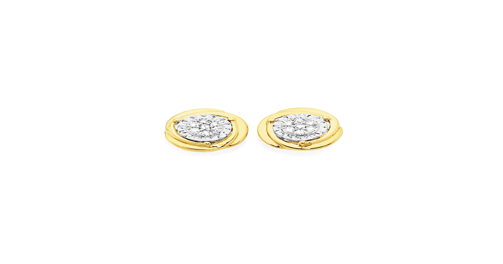 9ct Gold Diamond Stud Earrings Goldmark (AU)