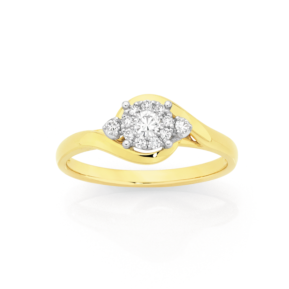 9ct Gold Diamond Snake Ring Rings Goldmark AU