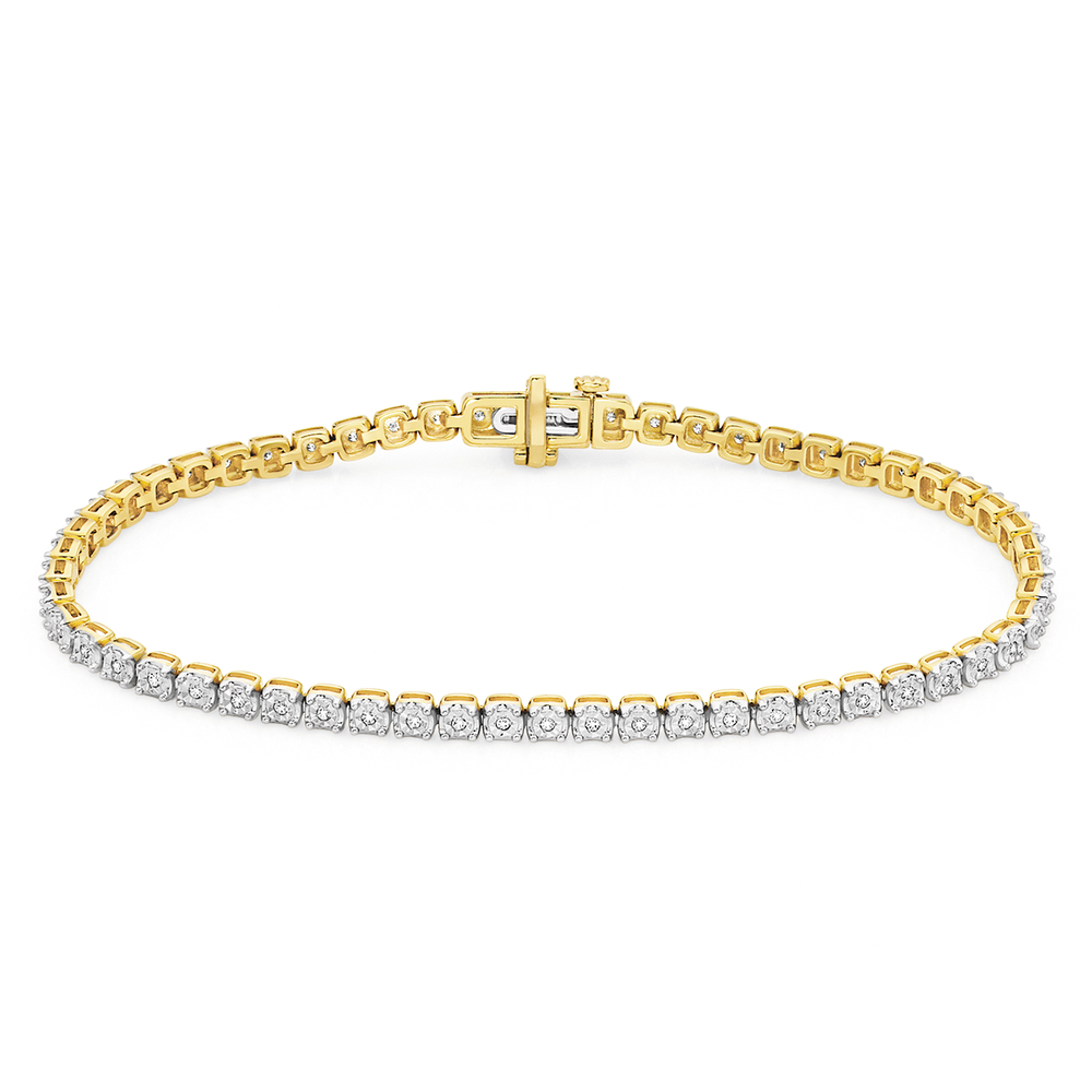 9ct White Gold Diamond Swirl Bracelet | Angus & Coote