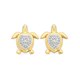 9ct Gold Diamond Turtle Stud Earrings