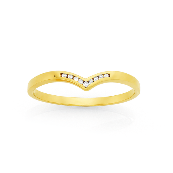 9ct Gold Diamond 'V' Anniversary Ring
